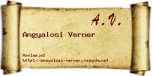 Angyalosi Verner névjegykártya